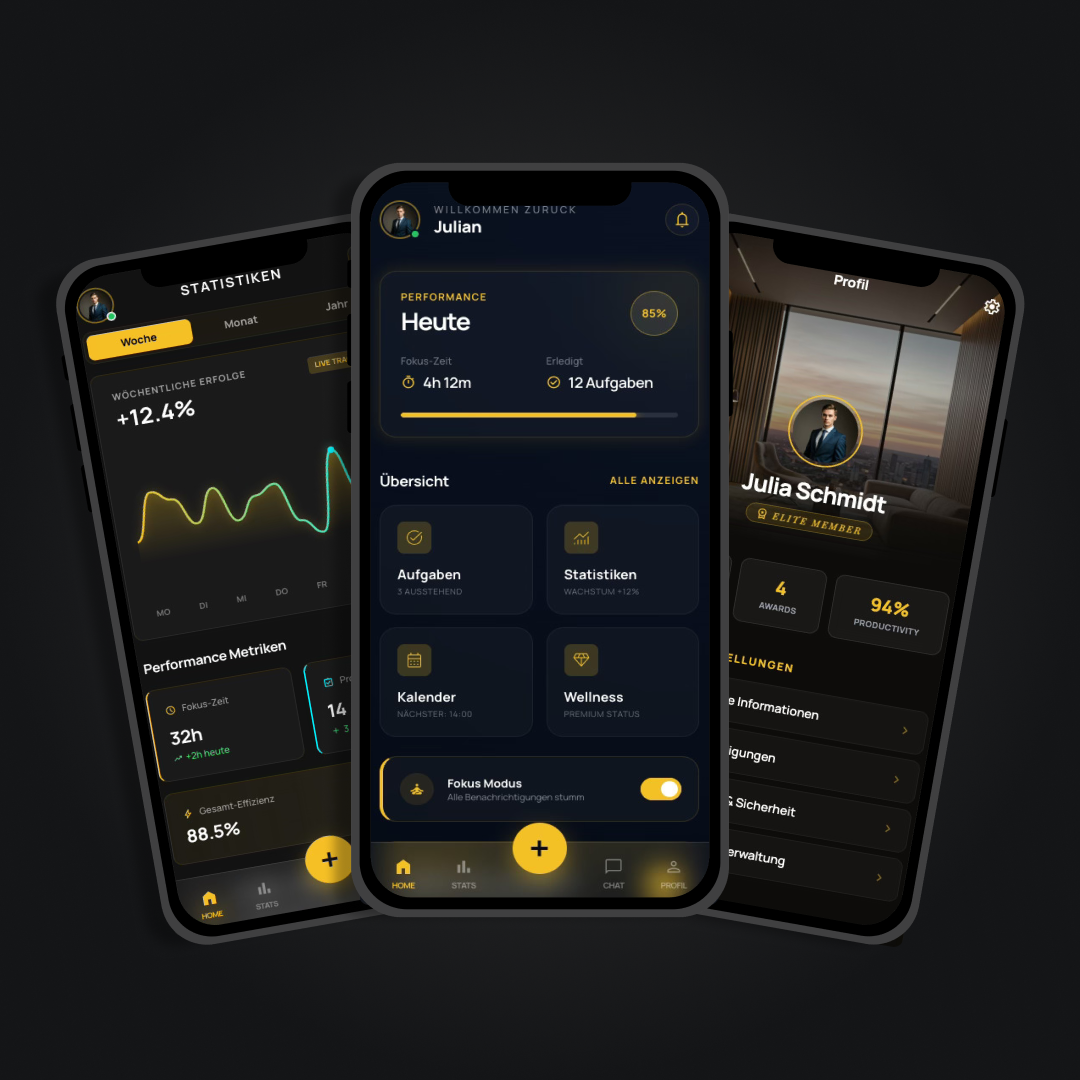 VeratekSoft Mobile App UI UX Design mit exklusiver Benutzeroberfläche