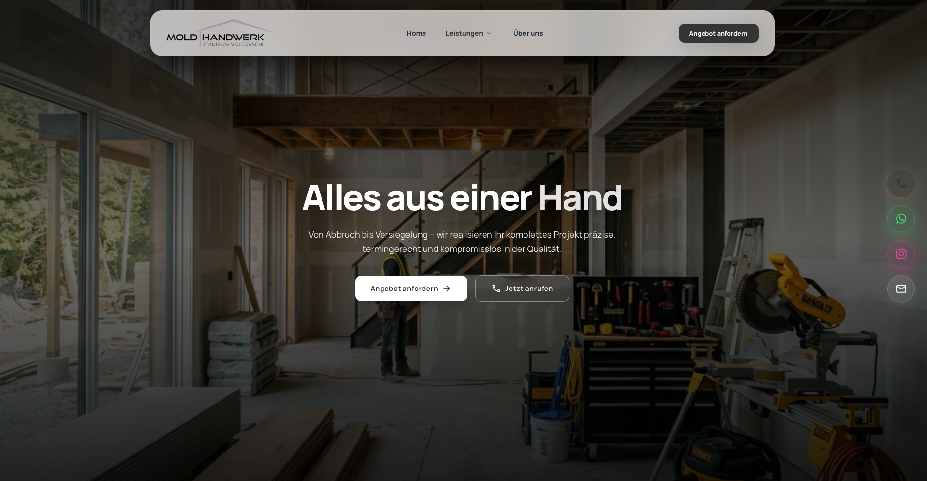 Webdesign und Webentwicklung für Moldhandwerk durch VeratekSoft