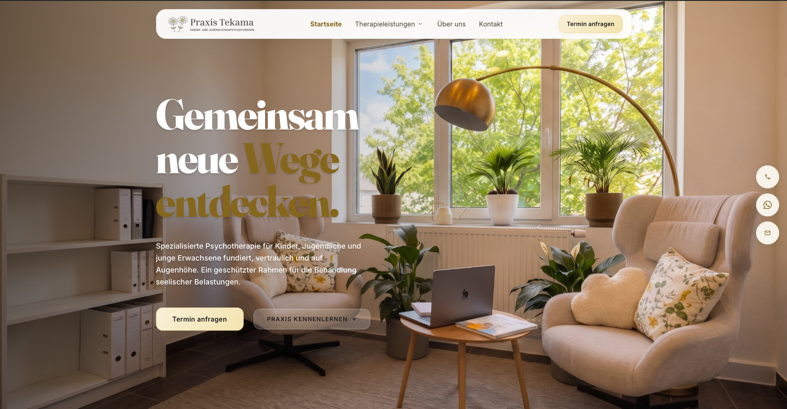 Webdesign und Webentwicklung für Praxis Tekama Physiotherapie durch VeratekSoft