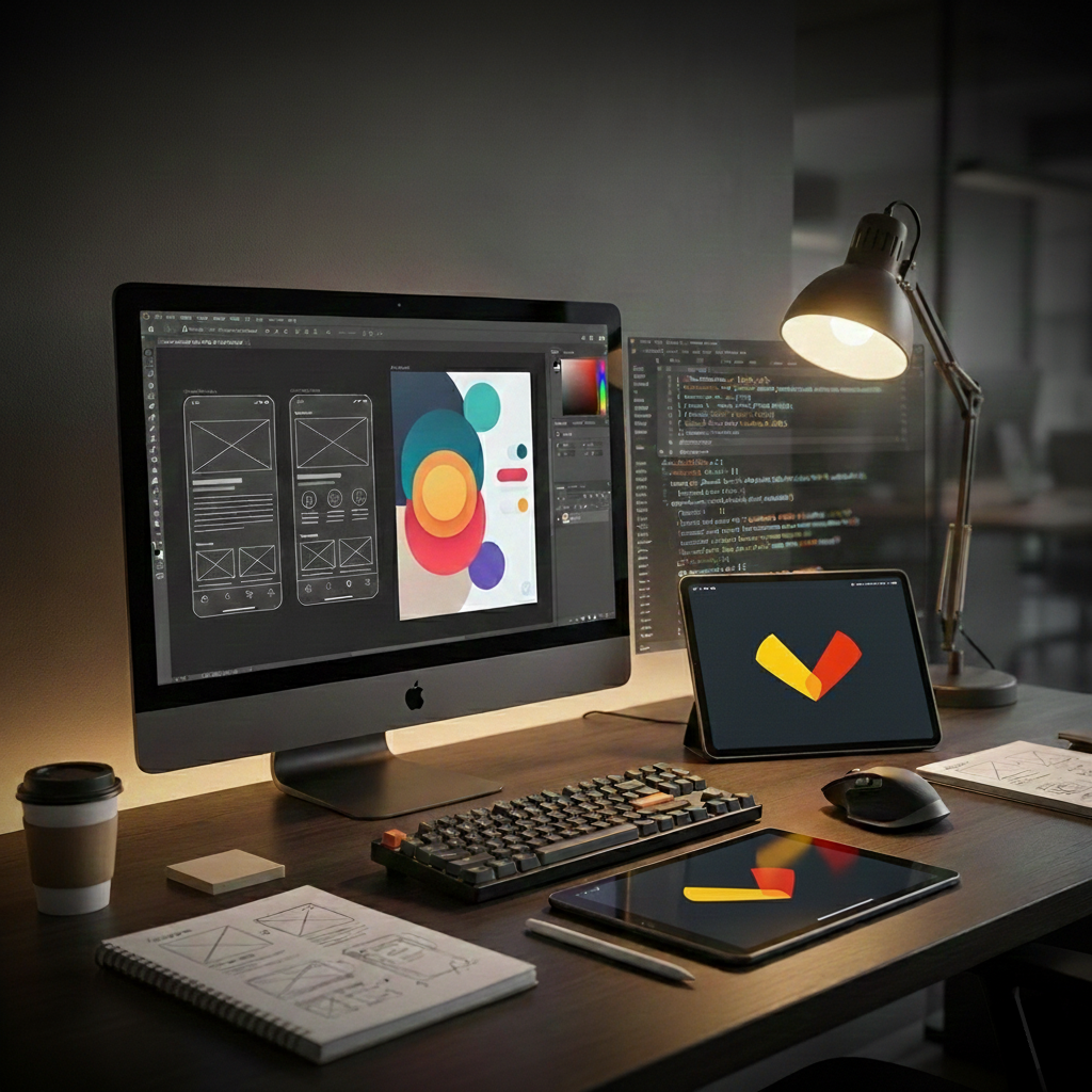 Abstract geometric dark grid pattern representing code structure